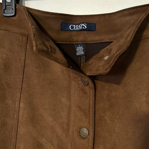 Chaps Suede A-Line Skirt - Picture 4 of 7